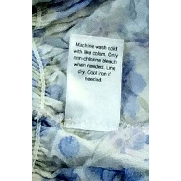 SO Goods For Life Blue Floral Ruched Peplum Waist Crop Top Size Medium NWT - Picture 6 of 8